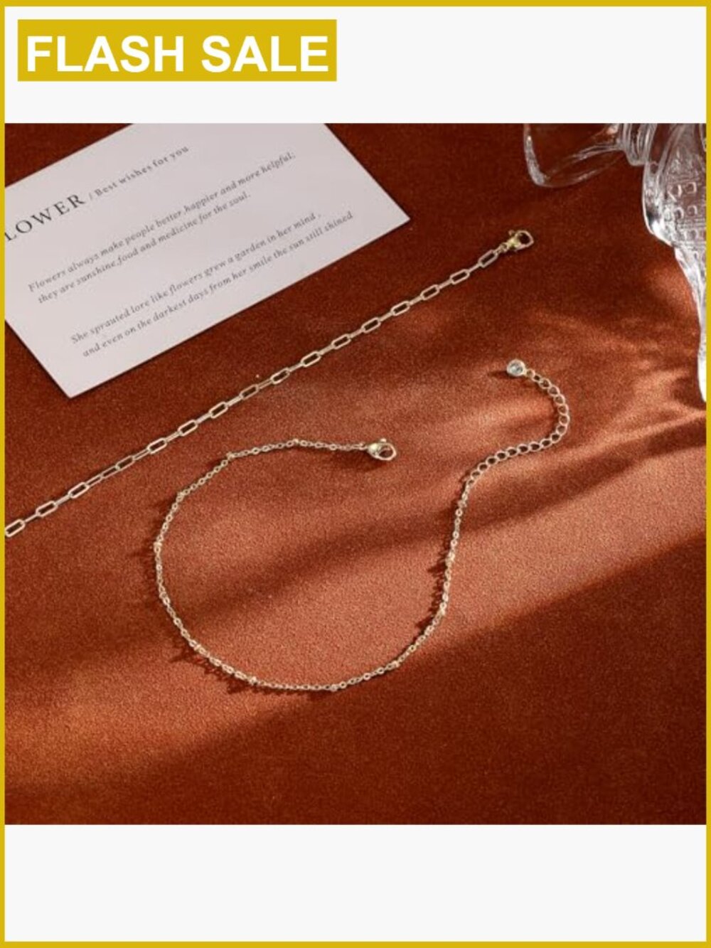 Waterproof Layered Anklet Set Adjustable Chain Non-Tarnish Summer Beach Jewelry - Picture 4 of 6